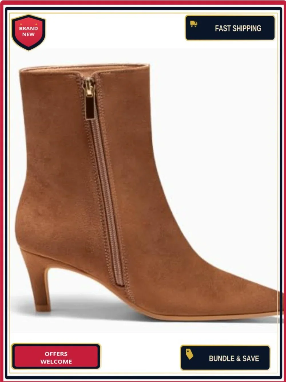 Women's Kitten Heel Ankle Boots Pointed Toe Side Zipper Fall Shoes